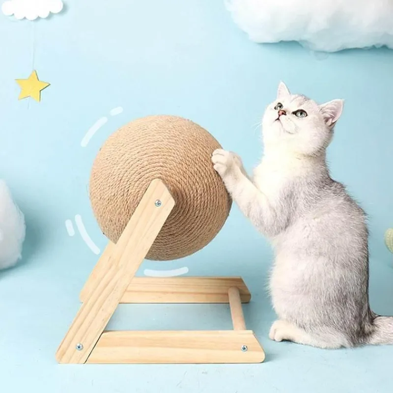 Furendo Haustierzubehör|Reinigungswerkzeuge Für Haustiere-Interaktiver Katzenkratzball – lustiges Katzenspielzeug zum Kratzen und Spielen