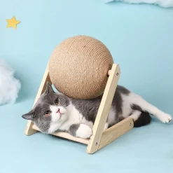 Furendo Haustierzubehör|Reinigungswerkzeuge Für Haustiere-Interaktiver Katzenkratzball – lustiges Katzenspielzeug zum Kratzen und Spielen
