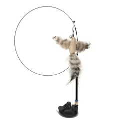 TailTrend Haustierspielzeug-Interaktiver Katzenspielzeug-Stab mit Federn – spannendes Spielzeug für Hauskatzen