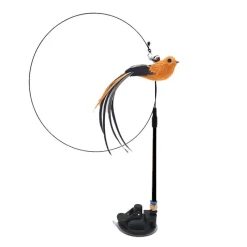 TailTrend Haustierspielzeug-Interaktiver Katzenspielzeug-Stab mit Federn – spannendes Spielzeug für Hauskatzen