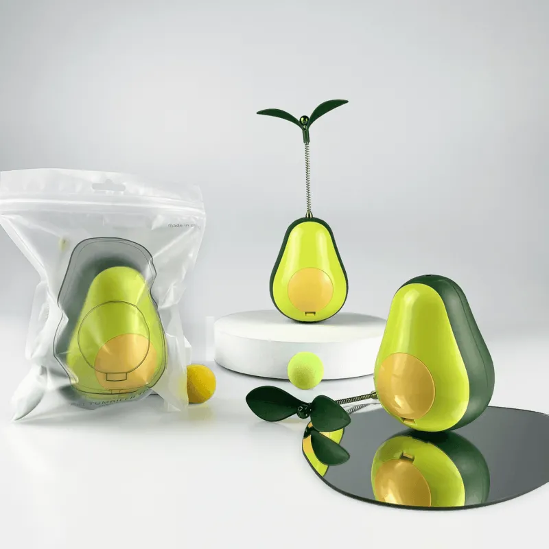 TailTrend Haustierspielzeug-Interaktives Avocado-Wackler-Katzenspielzeug – Spannender 3-in-1-Spaß für Ihren Stubentiger
