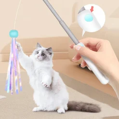 TailTrend Haustierspielzeug-Interaktives einziehbares Katzenspielzeug – spannender Spaß für Ihren Stubentiger