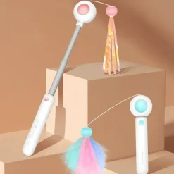 TailTrend Haustierspielzeug-Interaktives einziehbares Katzenspielzeug – spannender Spaß für Ihren Stubentiger