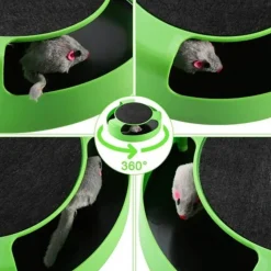 TailTrend Haustierzubehör|Haustierspielzeug-Interaktives Haustierspielzeug – Spannende Drehmaus für Katzen und Hunde