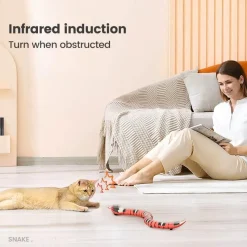 TailTrend Haustierzubehör|Haustierspielzeug-Interaktives intelligentes Katzenspielzeug – Schlangenspaß mit Sensorik