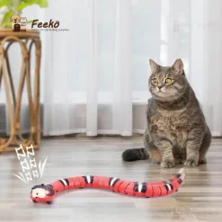 TailTrend Haustierzubehör|Haustierspielzeug-Interaktives intelligentes Katzenspielzeug – Schlangenspaß mit Sensorik