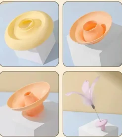 TailTrend Haustierspielzeug-Interaktives Katzen-Drehteller-Spielzeug – Drehender Spielspaß