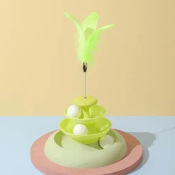 TailTrend Haustierspielzeug-Interaktives Katzen-Drehteller-Spielzeug – Drehender Spielspaß