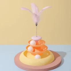 TailTrend Haustierspielzeug-Interaktives Katzen-Drehteller-Spielzeug – Drehender Spielspaß