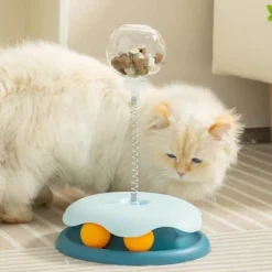 TailTrend Haustierspielzeug-Interaktives Katzenfutter-Spielzeug – Drehteller-Futterspender für spaßige Spielzeit