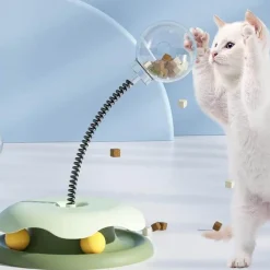 TailTrend Haustierspielzeug-Interaktives Katzenfutter-Spielzeug – Drehteller-Futterspender für spaßige Spielzeit