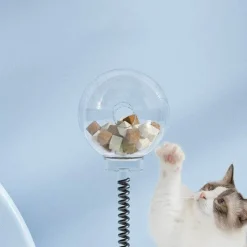 TailTrend Haustierspielzeug-Interaktives Katzenfutter-Spielzeug – Drehteller-Futterspender für spaßige Spielzeit