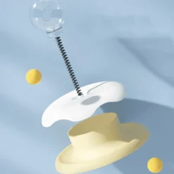 TailTrend Haustierspielzeug-Interaktives Katzenfutter-Spielzeug – Drehteller-Futterspender für spaßige Spielzeit