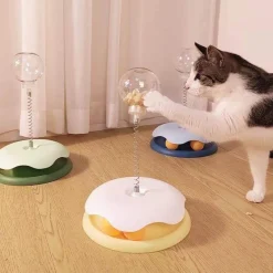 TailTrend Haustierspielzeug-Interaktives Katzenfutter-Spielzeug – Drehteller-Futterspender für spaßige Spielzeit