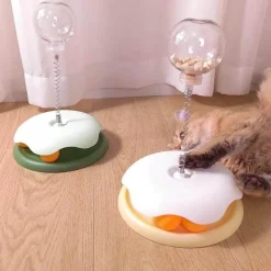 TailTrend Haustierspielzeug-Interaktives Katzenfutter-Spielzeug – Drehteller-Futterspender für spaßige Spielzeit