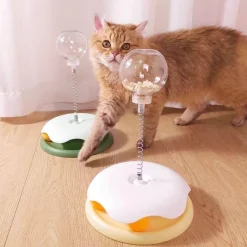 TailTrend Haustierspielzeug-Interaktives Katzenfutter-Spielzeug – Drehteller-Futterspender für spaßige Spielzeit