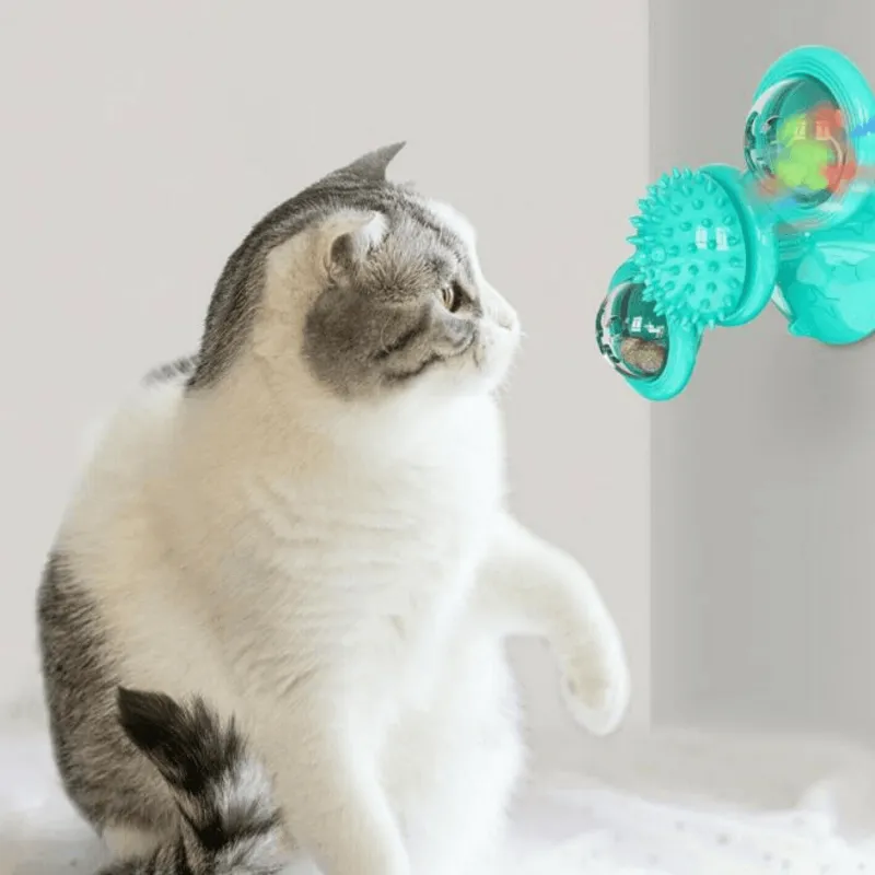 TailTrend Haustierspielzeug-Interaktives Katzenminzen-Windmühlenspielzeug für stundenlanges, spannendes Spielen