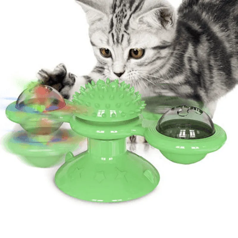 TailTrend Haustierspielzeug-Interaktives Katzenminzen-Windmühlenspielzeug für stundenlanges, spannendes Spielen