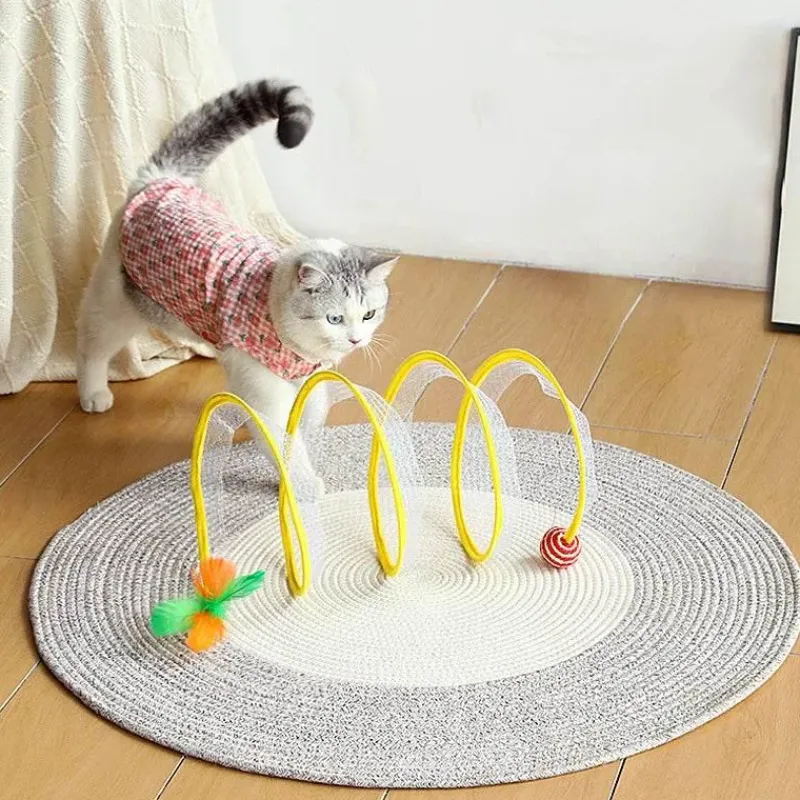 Furendo Haustierzubehör|Reinigungswerkzeuge Für Haustiere-Interaktives Katzentunnelspielzeug – Faltbarer Spieltunnel für Katzen