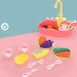 The Decor Haven Haustierzubehör|Küche & Esszimmer-Interaktives Küchenspülenspielzeug für Kinder – lustiges Spielset für kreatives Lernen