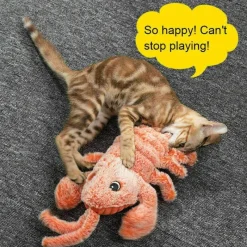 TailTrend Haustierzubehör|Haustierspielzeug-Interaktives Plüsch-Hummer-Katzenspielzeug – Schlabberspielzeug für Haustiere
