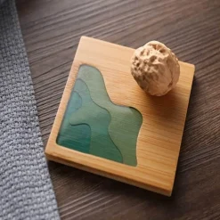 The Cozy Mug Küche & Esszimmer-Isolierte Bambus-Untersetzer – Untersetzer mit Wasserkunst-Design