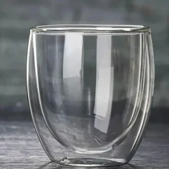 Tom Küche & Esszimmer-Isolierte doppelwandige Kaffeetasse aus Glas – Trinkgeschirr für heiße und kalte Getränke