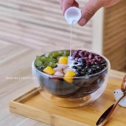 Plates u0026 More Küche & Esszimmer-Isolierte doppelwandige Salatschüssel aus Glas – hitzebeständiger Küchenbehälter