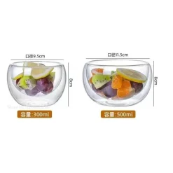 Plates u0026 More Küche & Esszimmer-Isolierte doppelwandige Salatschüssel aus Glas – hitzebeständiger Küchenbehälter