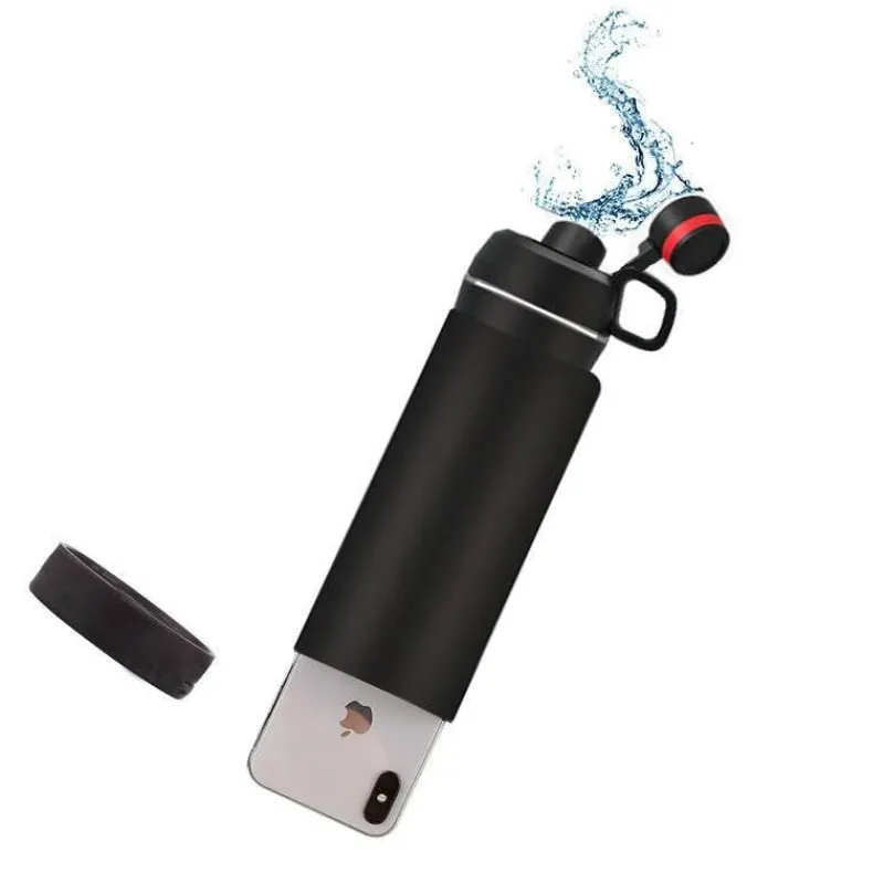 Wild u0026 Free Gear Outdoor-Artikel-Isolierte Thermos-Wasserflasche – Reisebecher mit versteckter Tasche und Geheimfach
