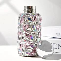 Feast Essentials Küche & Esszimmer-Isolierte Wasserflasche aus Kristallglas – Thermo-Getränkebehälter