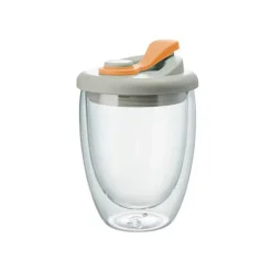 Brew Bliss Küche & Esszimmer-Isolierter doppelwandiger Glasbecher – auslaufsicherer transparenter Kaffeebecher