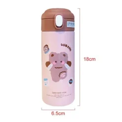 Tom Küche & Esszimmer-Isolierter Edelstahlbecher mit Strohhalm – süße Thermo-Wasserflasche