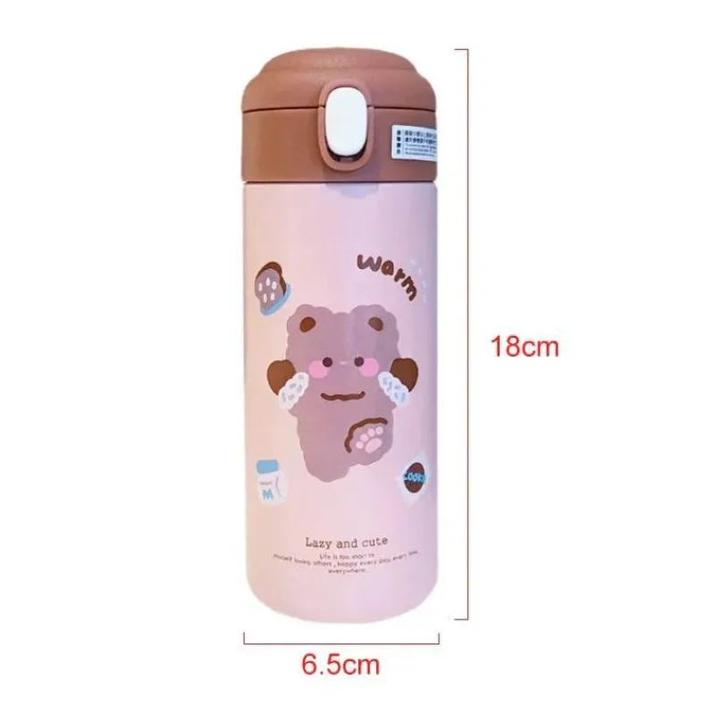 Tom Küche & Esszimmer-Isolierter Edelstahlbecher mit Strohhalm – süße Thermo-Wasserflasche