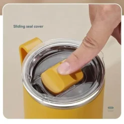 Tom Küche & Esszimmer-Isolierter Kaffeebecher aus Edelstahl mit Henkel – Reisebecher