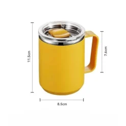 Tom Küche & Esszimmer-Isolierter Kaffeebecher aus Edelstahl mit Henkel – Reisebecher