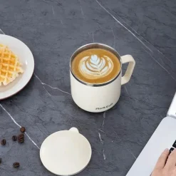 Tom Küche & Esszimmer-Isolierter Kaffeebecher aus Edelstahl, 350 ml, mit hitzebeständigem Deckel