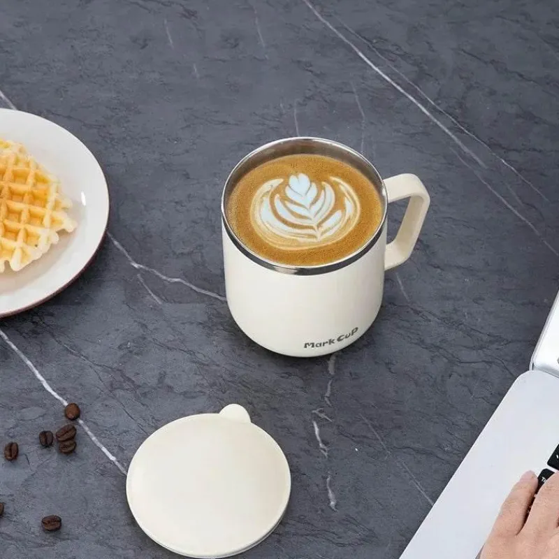 Tom Küche & Esszimmer-Isolierter Kaffeebecher aus Edelstahl, 350 ml, mit hitzebeständigem Deckel