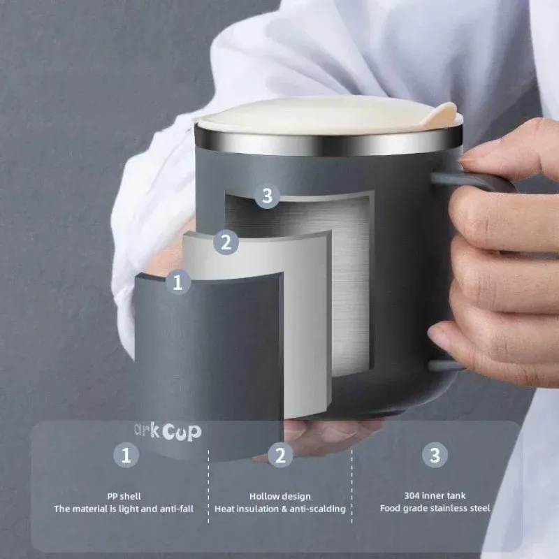 Tom Küche & Esszimmer-Isolierter Kaffeebecher aus Edelstahl, 350 ml, mit hitzebeständigem Deckel