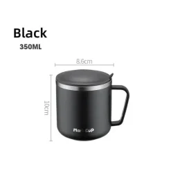 Tom Küche & Esszimmer-Isolierter Kaffeebecher aus Edelstahl, 350 ml, mit hitzebeständigem Deckel