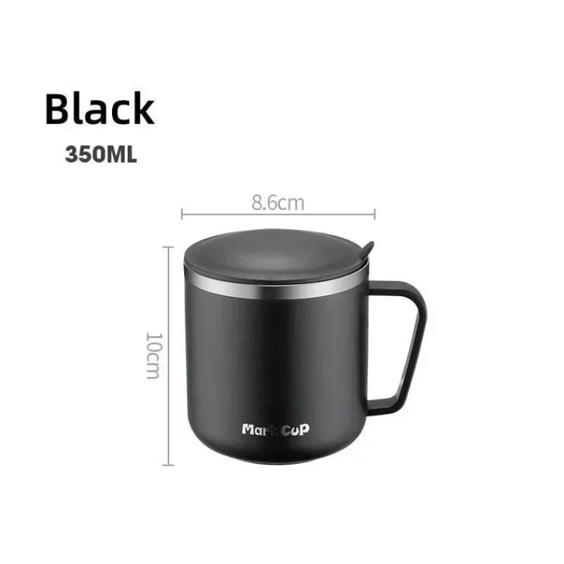 Tom Küche & Esszimmer-Isolierter Kaffeebecher aus Edelstahl, 350 ml, mit hitzebeständigem Deckel