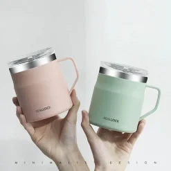 Tom Küche & Esszimmer-Isolierter Kaffeebecher aus Edelstahl mit Deckel, reisefreundliches Design