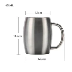 Tom Küche & Esszimmer-Isolierter Reisebecher aus Edelstahl – 420 ml Becher mit Deckel für das Homeoffice