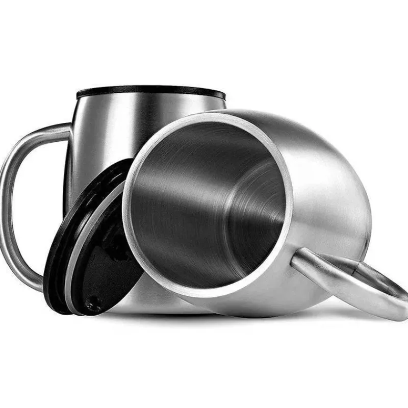 Tom Küche & Esszimmer-Isolierter Reisebecher aus Edelstahl – 420 ml Becher mit Deckel für das Homeoffice