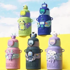 Tom Küche & Esszimmer-Isolierter Reisebecher mit Cartoon-Tiermotiv – Edelstahlbecher mit Silikonhülle