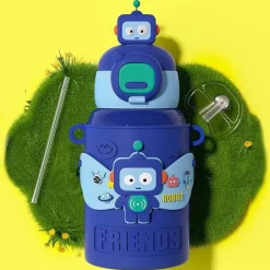 Tom Küche & Esszimmer-Isolierter Reisebecher mit Cartoon-Tiermotiv – Edelstahlbecher mit Silikonhülle