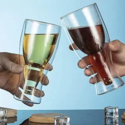 Plates u0026 More Küche & Esszimmer-Isoliertes doppelwandiges Glasset – Bier, Wein, Whiskey, Champagner