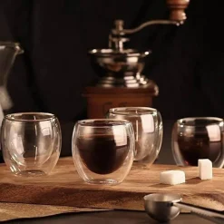 The Cozy Mug Küche & Esszimmer-Isoliertes Espressoglas – Doppelwandiger Kaffeebecher für Heißgetränke