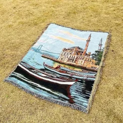 The Blanket Nook Bettzeug-Jacquard-Sofadecke – Vielseitige Picknickmatte für den Außenbereich, Bettdecke