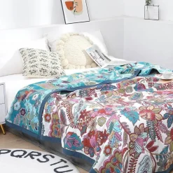 Wrap u0026 Relax Bettzeug-Japanische Baumwollgaze-Decke – Weiche Luxus-Sommerdecke für Erwachsene